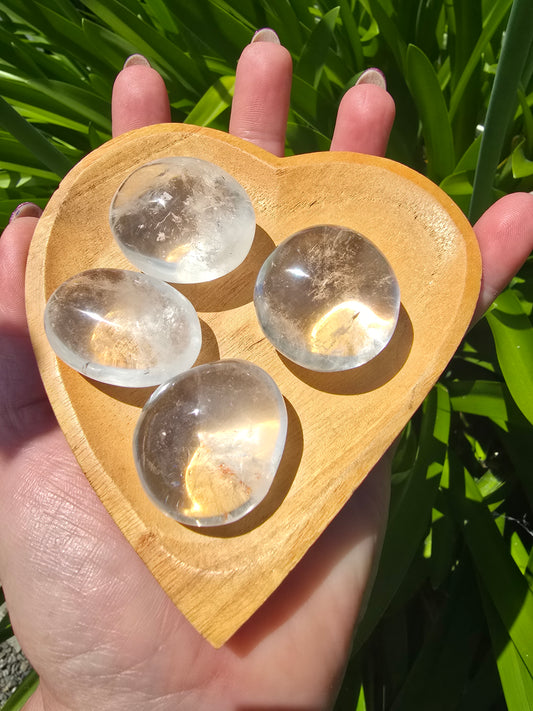 Clear Quartz Palm Stone Small