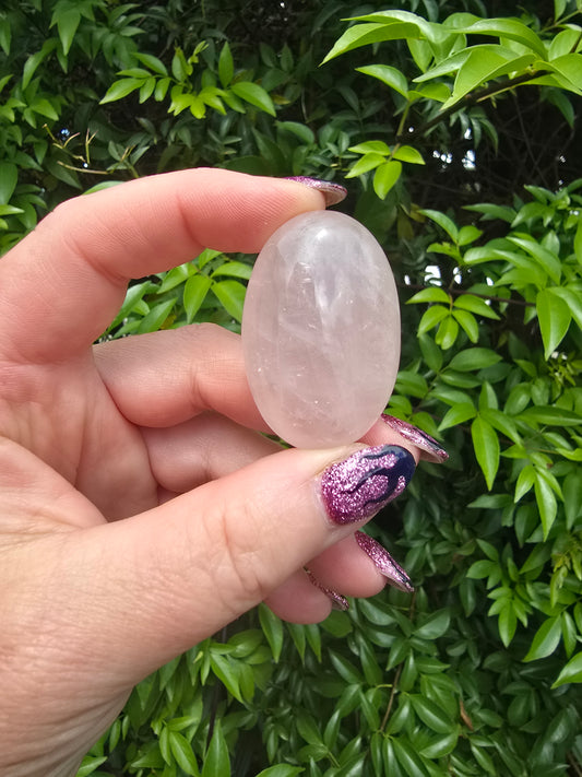 Rose Quartz Palm Stone A