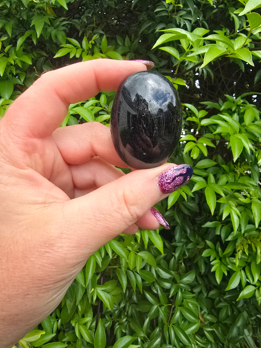 Black Tourmaline Palm Stone B