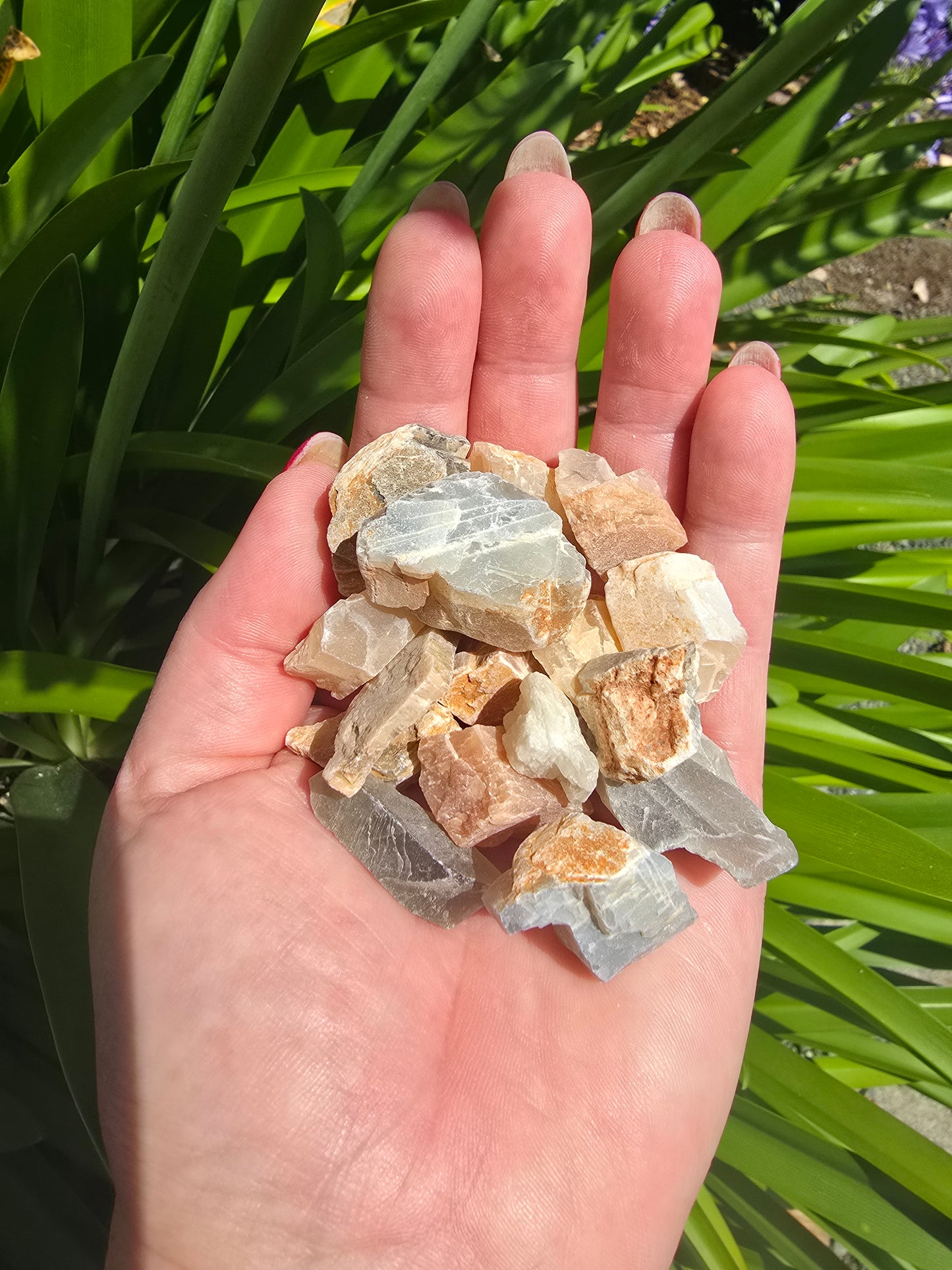 Mixed Moonstone Rough 100g Bag