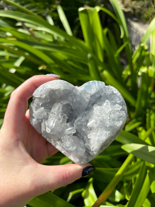 Celestite Cluster Heart