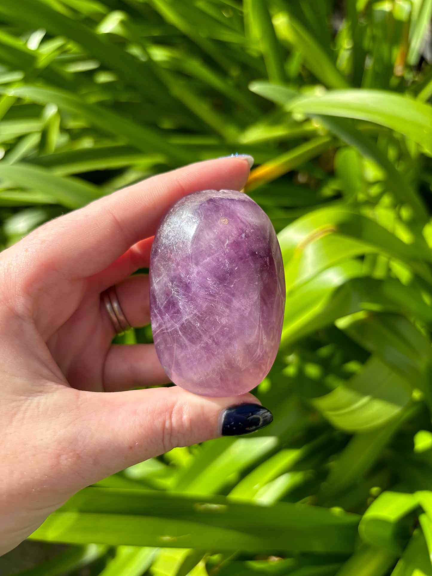 Purple Fluorite Palm Stone A