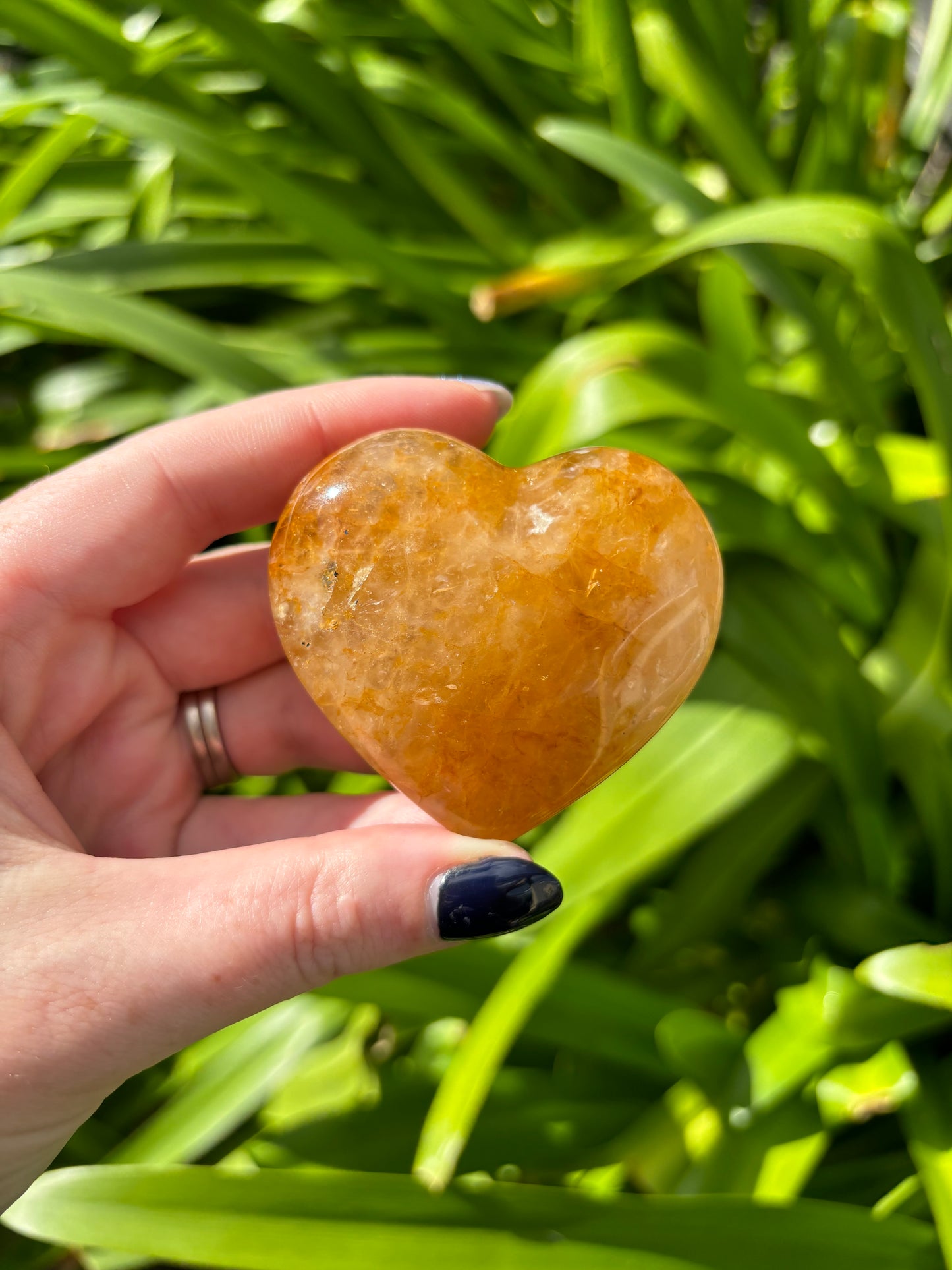 Golden Healer Quartz Heart D