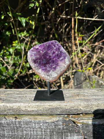 Amethyst Cluster On Metal Stand