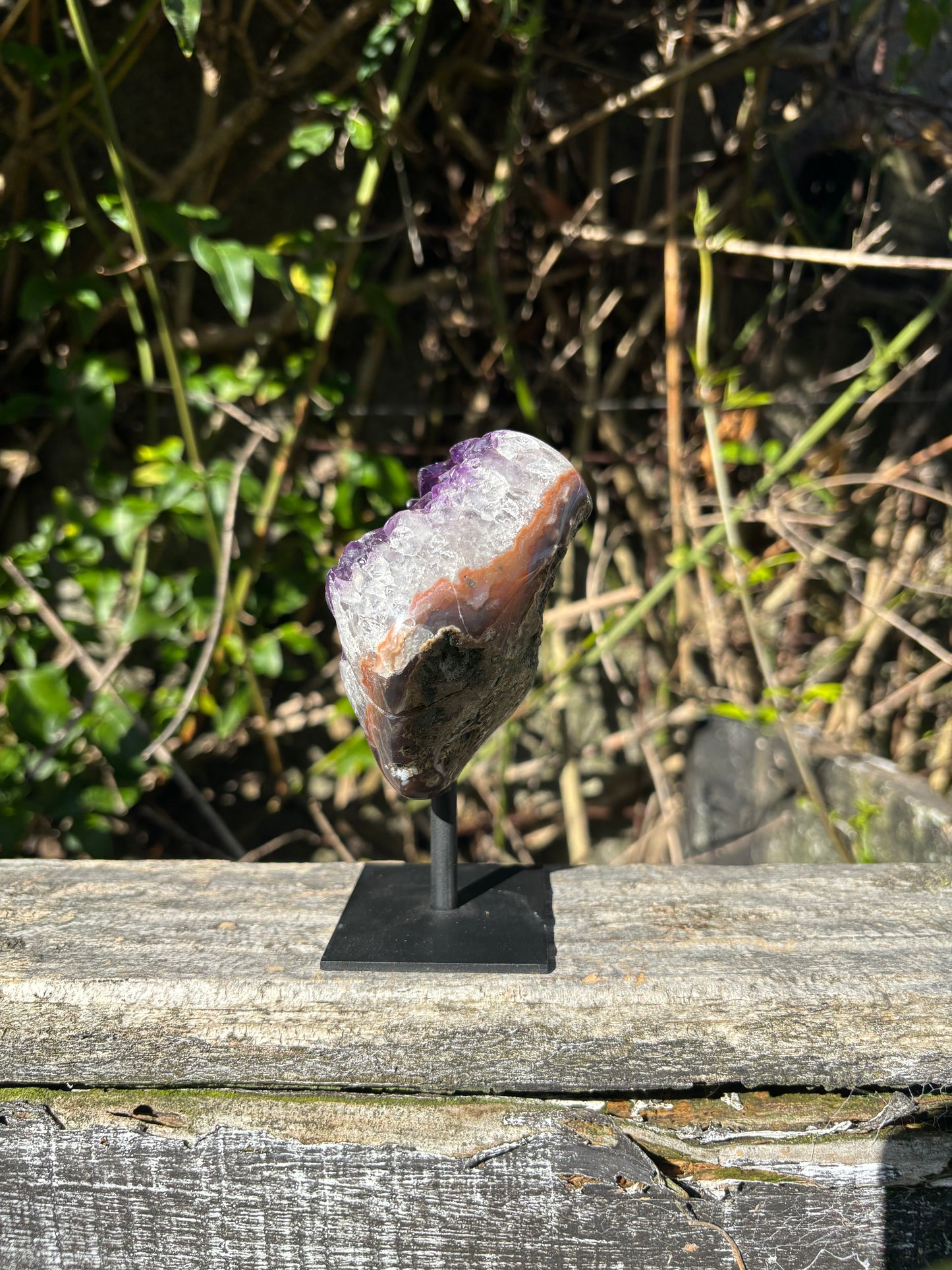 Amethyst Cluster On Metal Stand