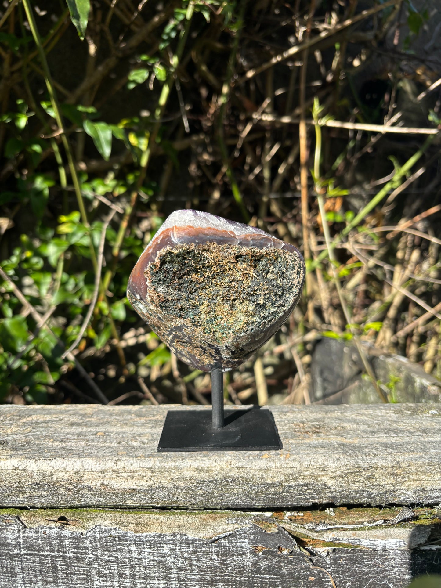 Amethyst Cluster On Metal Stand