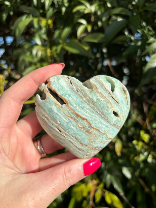 Blue Aragonite Heart B