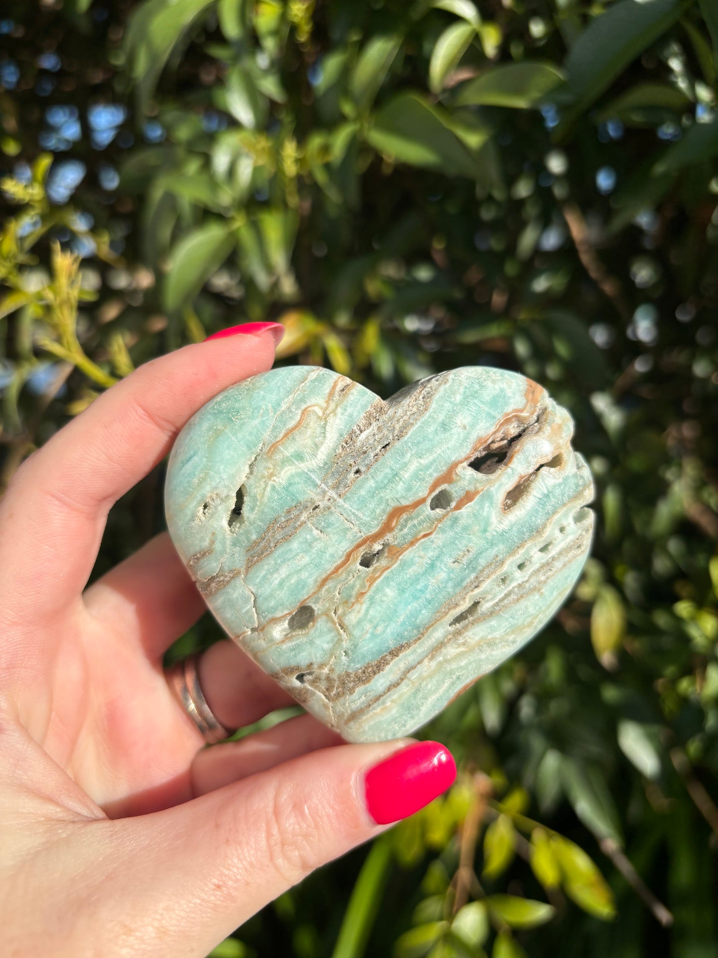 Blue Aragonite Heart B