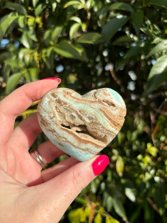 Blue Aragonite Heart C