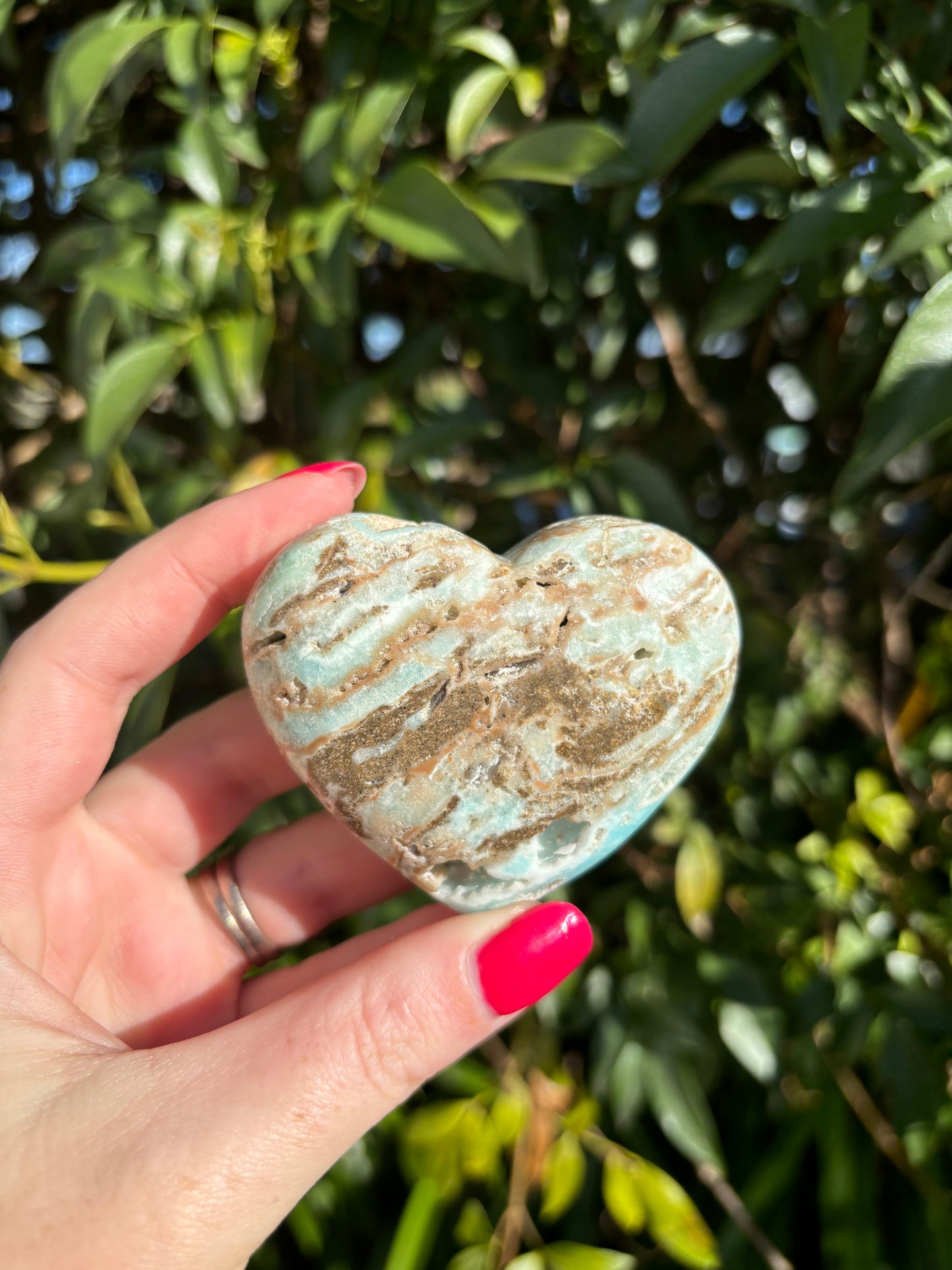 Blue Aragonite Heart C