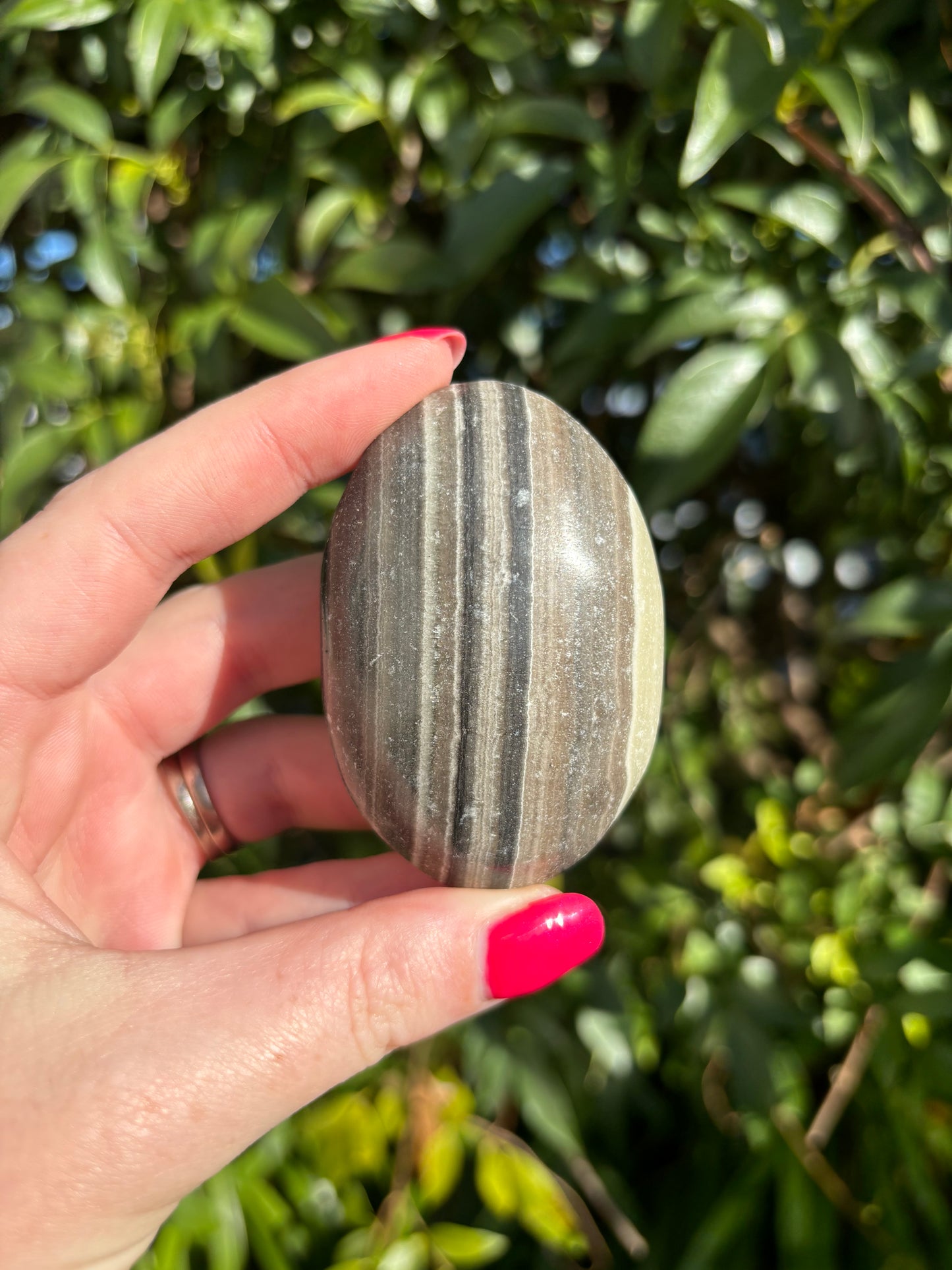 Zebra Calcite Palm Stone A