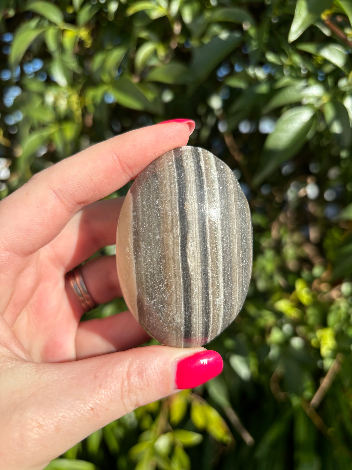 Zebra Calcite Palm Stone A