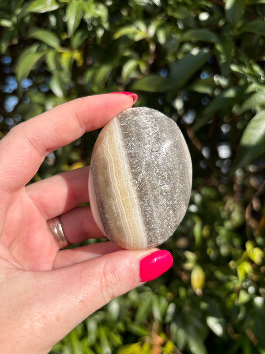 Zebra Calcite Palm Stone B