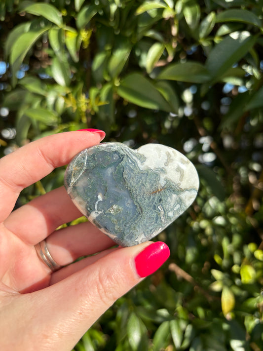 Moss Agate Heart C