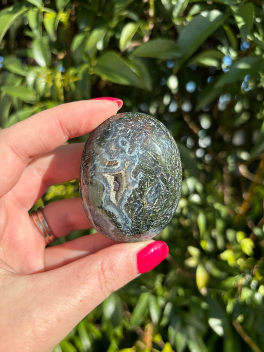 Moss Agate Palm Stone A