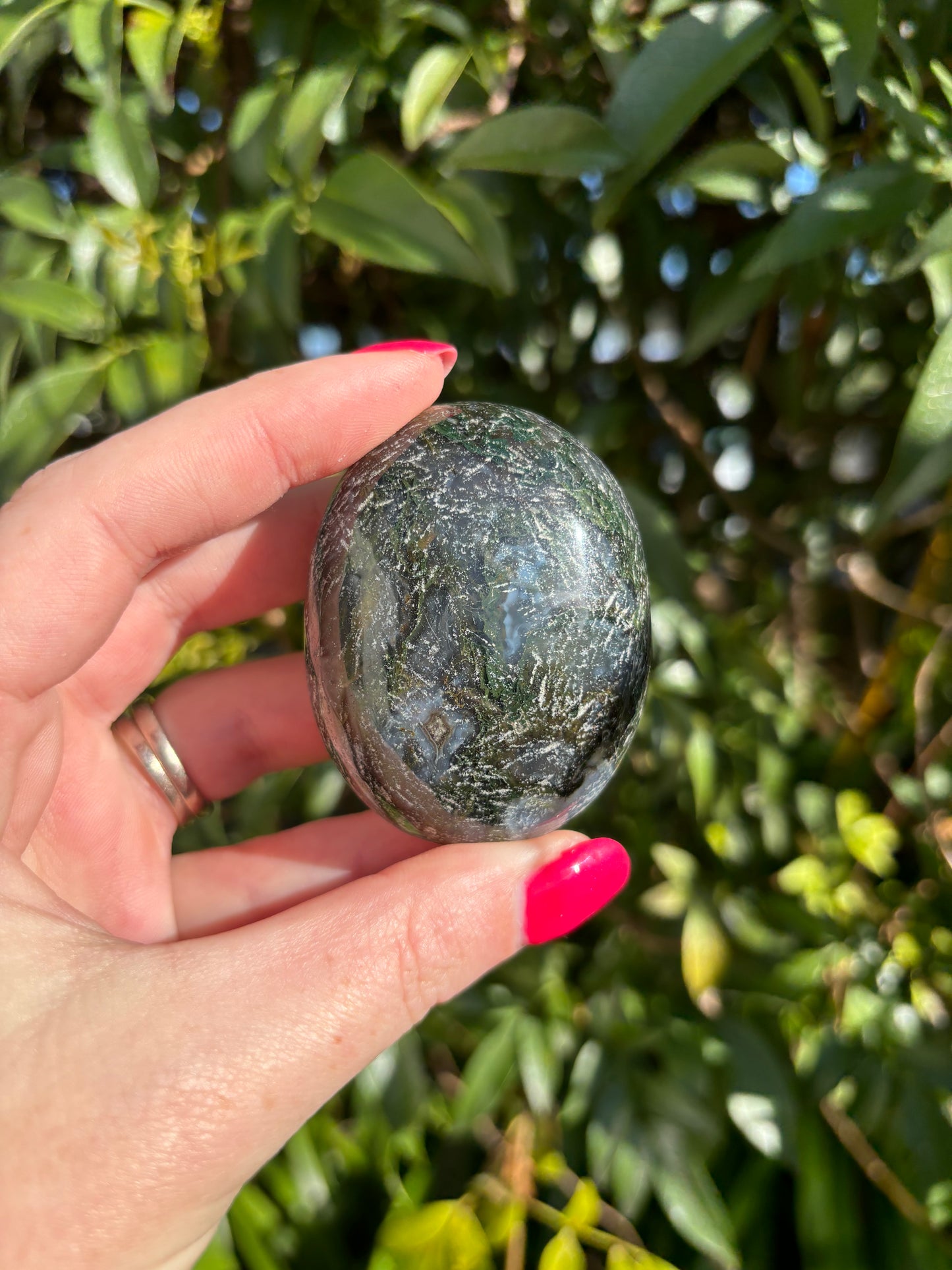 Moss Agate Palm Stone A