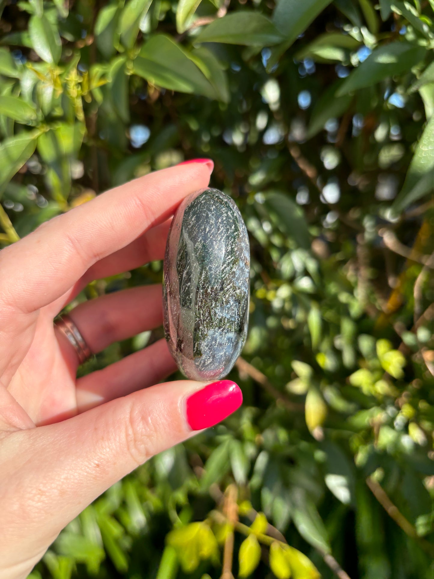 Moss Agate Palm Stone A