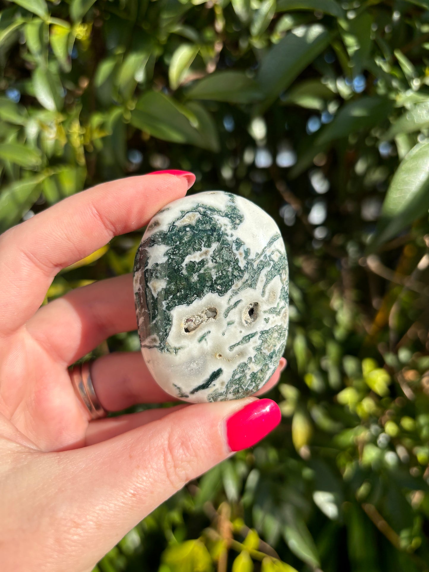 Moss Agate Palm Stone B