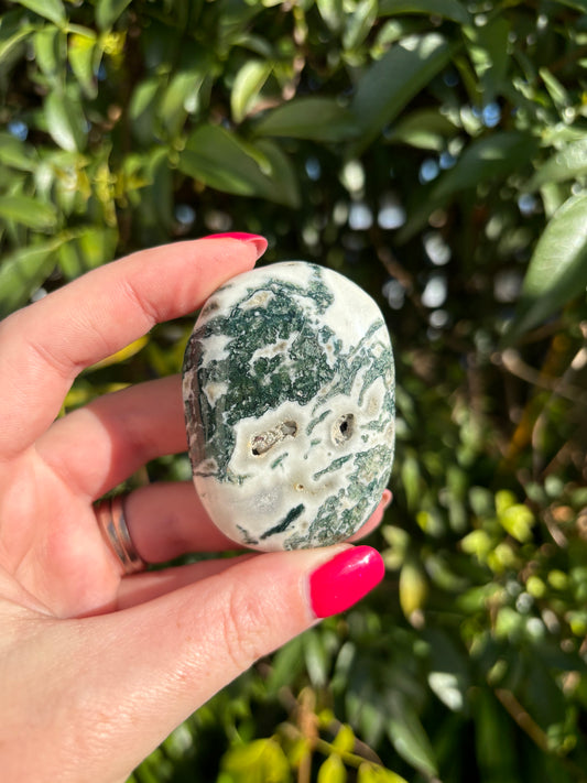 Moss Agate Palm Stone B