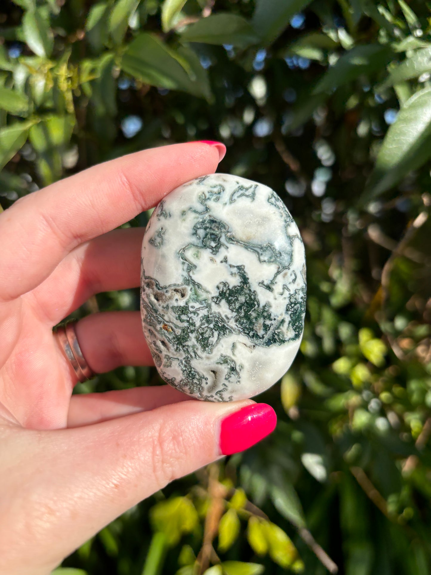 Moss Agate Palm Stone B