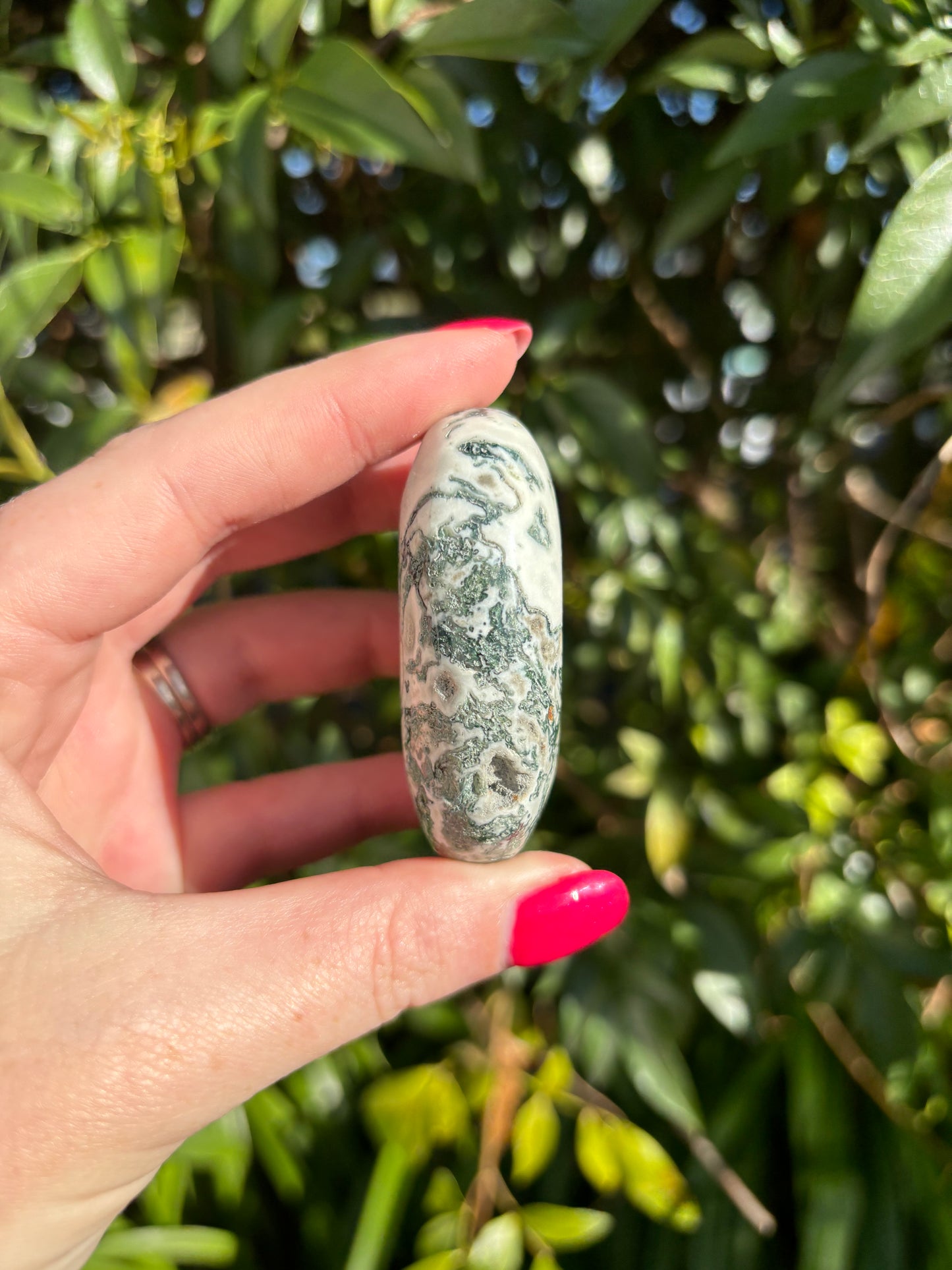 Moss Agate Palm Stone B