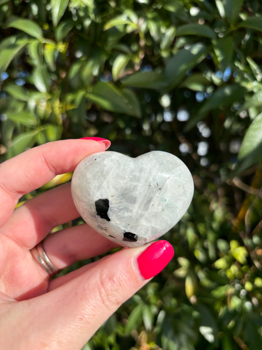 Rainbow Moonstone Heart B