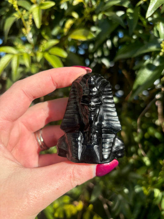 King Tutankhamun | Black Obsidian Carving