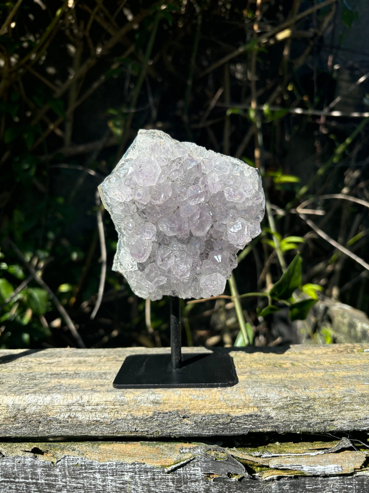 Amethyst Cluster On Metal Stand A