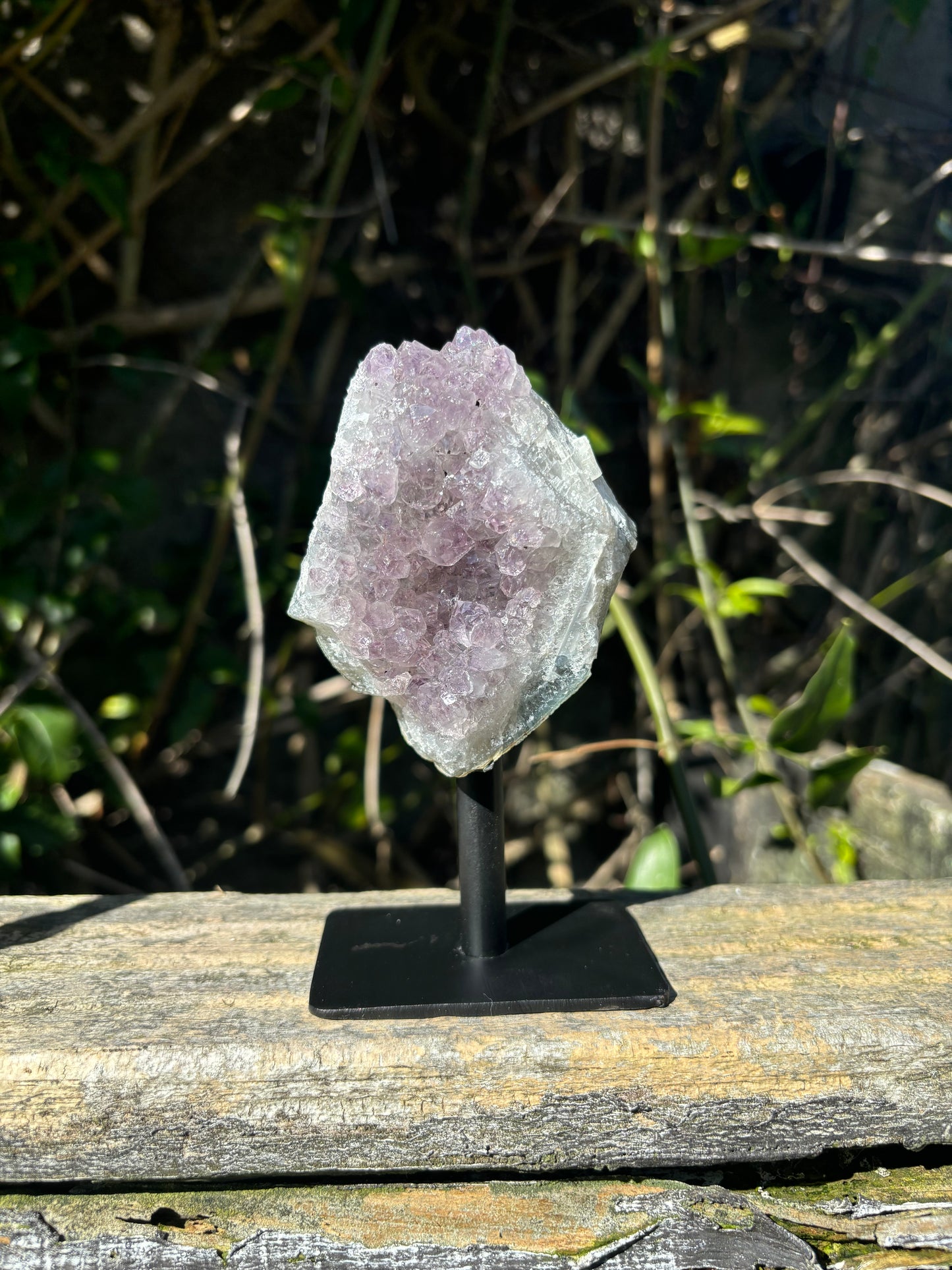 Amethyst Cluster On Metal Stand B