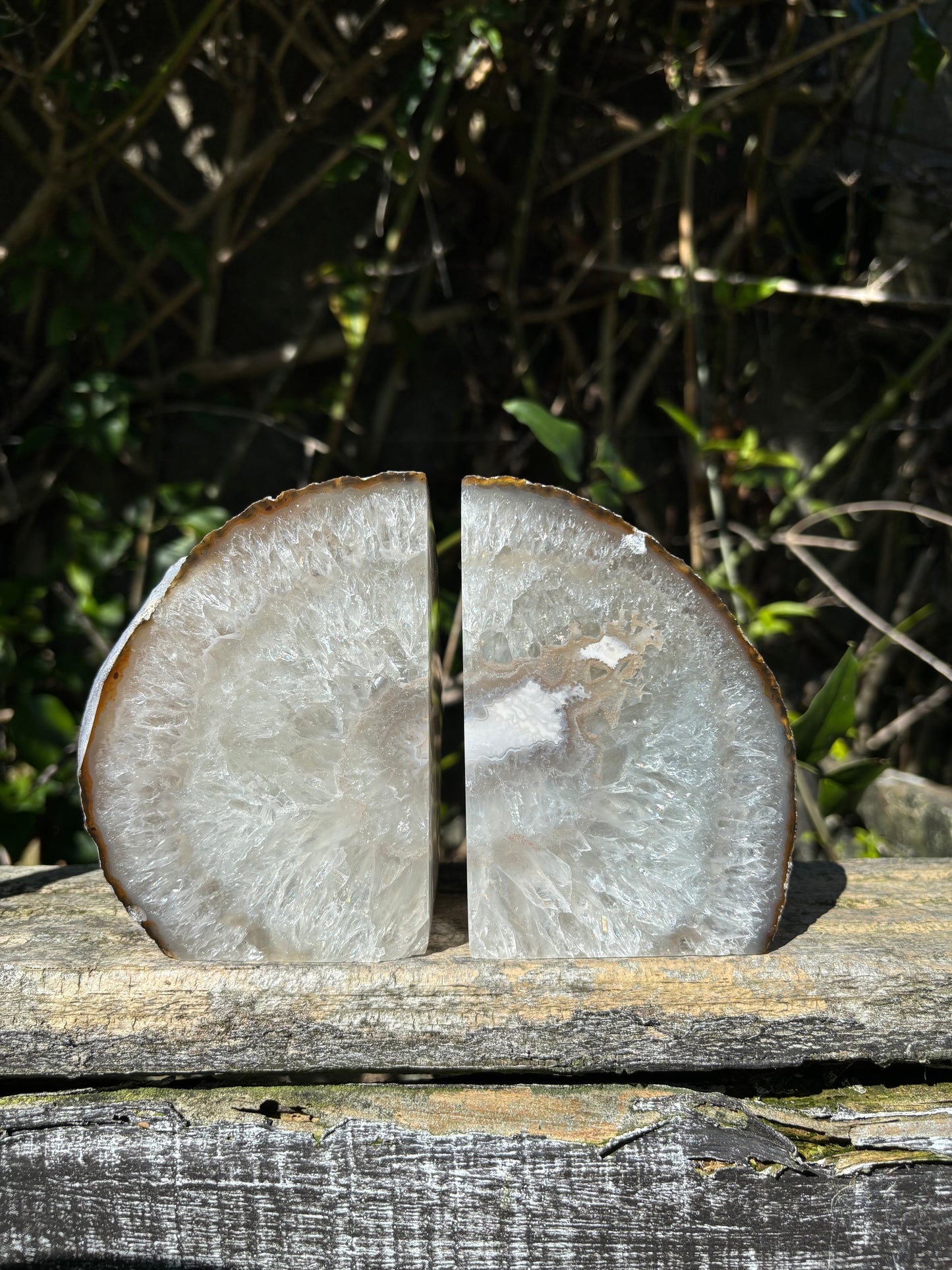 Natural Agate Bookends B