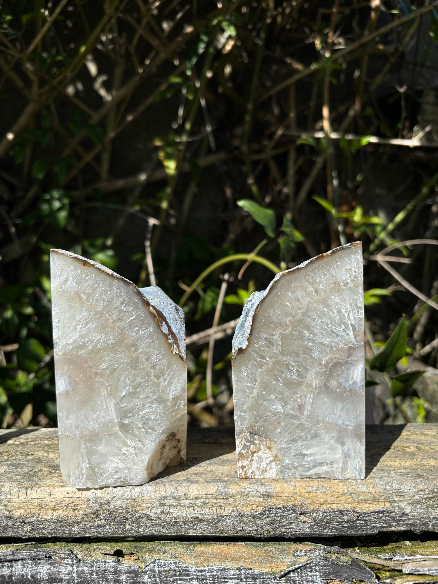 Natural Agate Bookends B