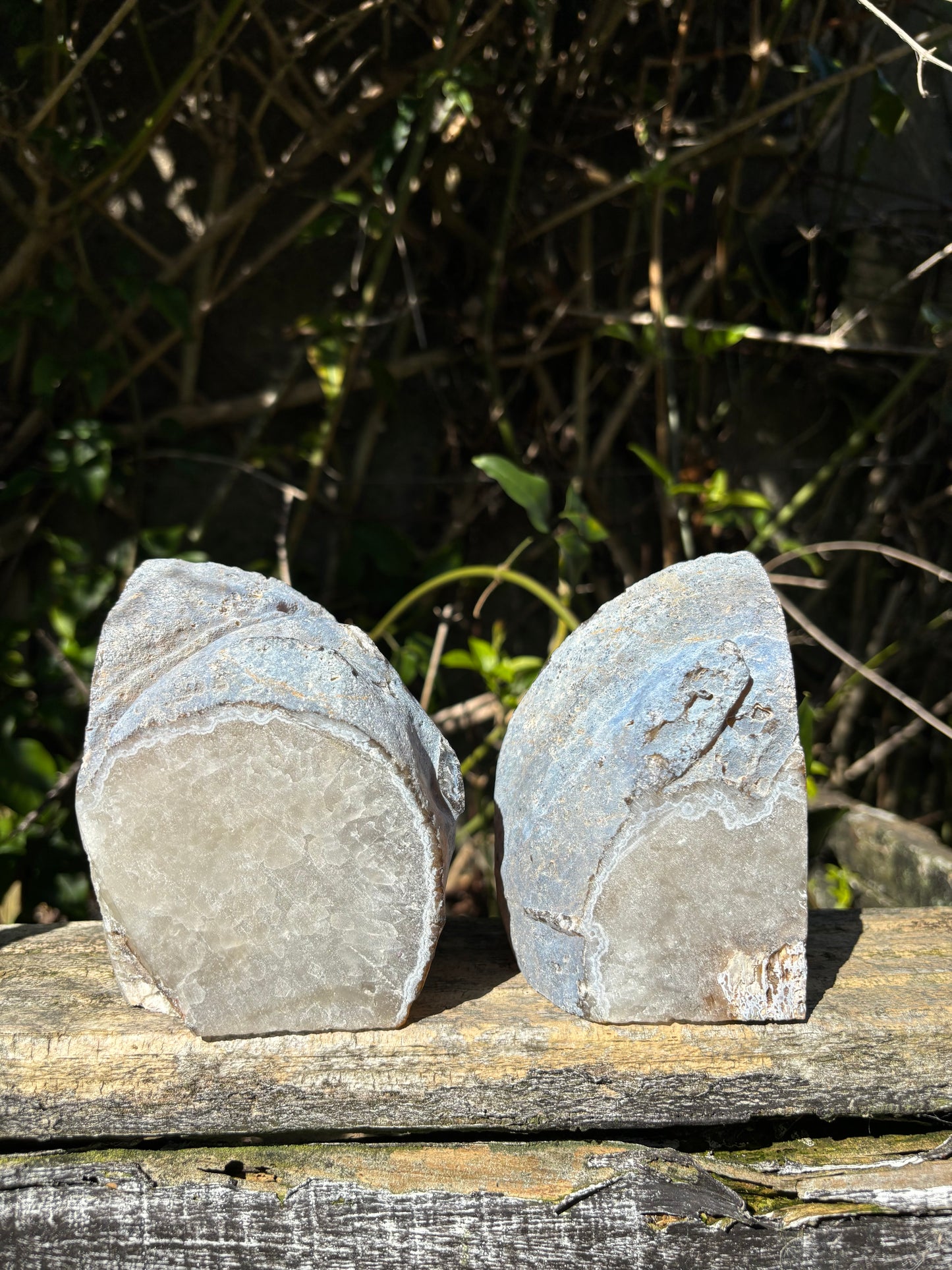 Natural Agate Bookends B