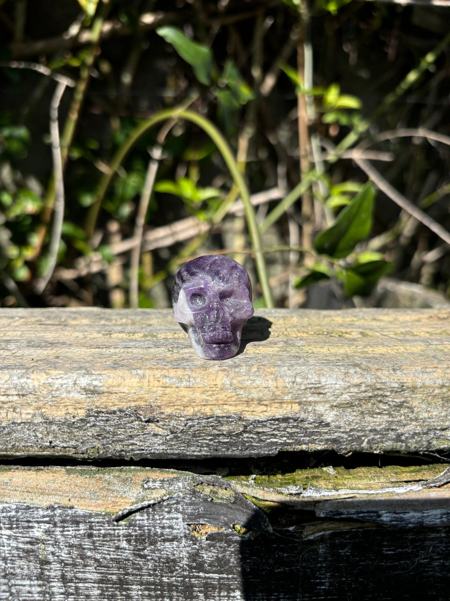 Chevron Amethyst Skull Small