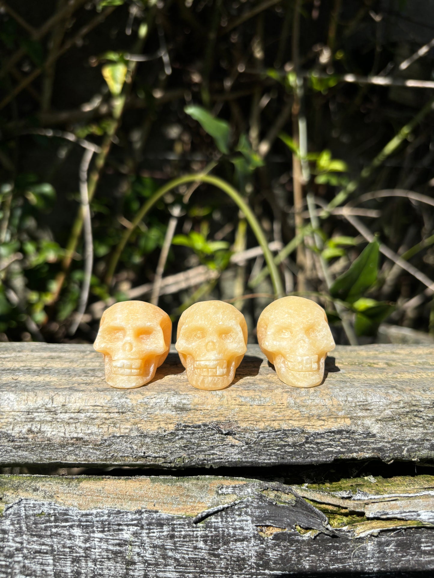 Orange Calcite Skull Small