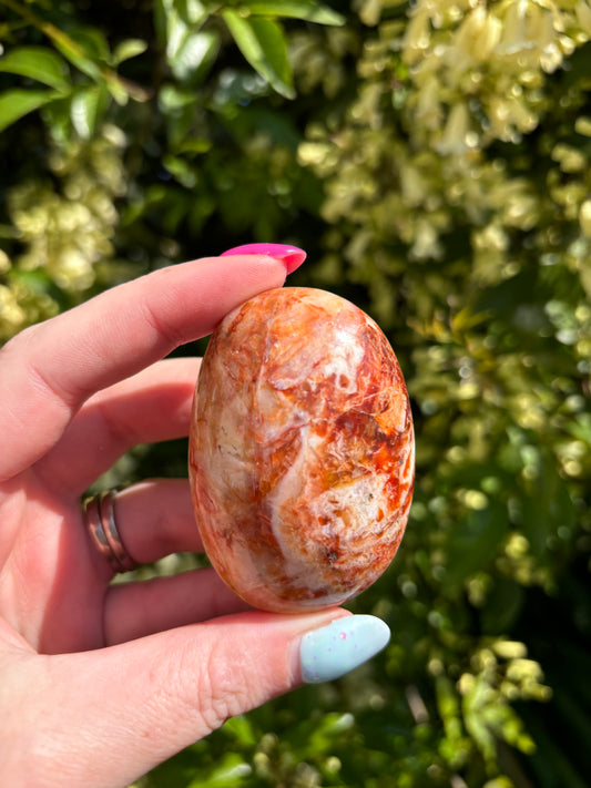 Carnelian & Quartz Palm Stone B