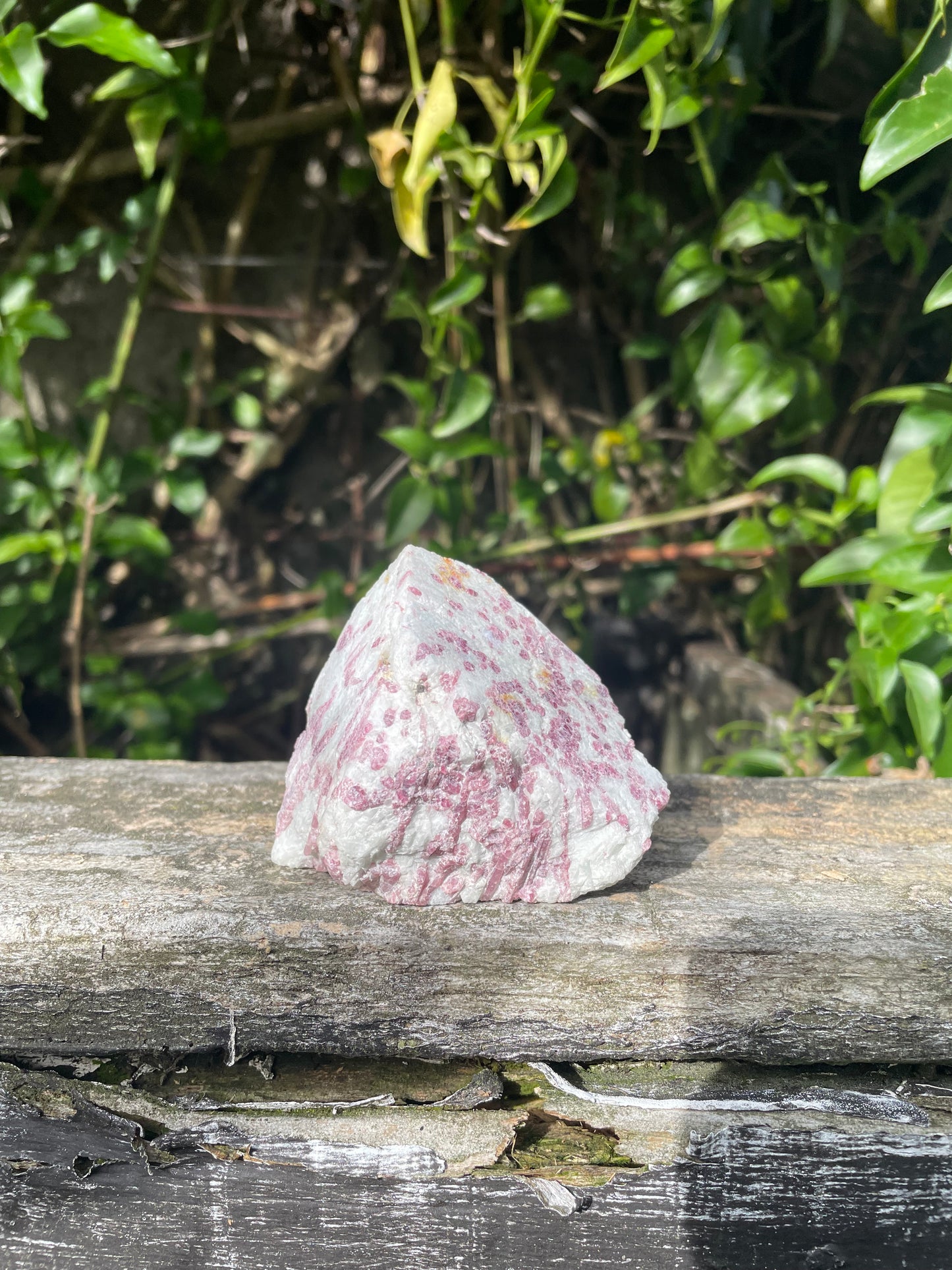 Pink Tourmaline Semi Polished Point