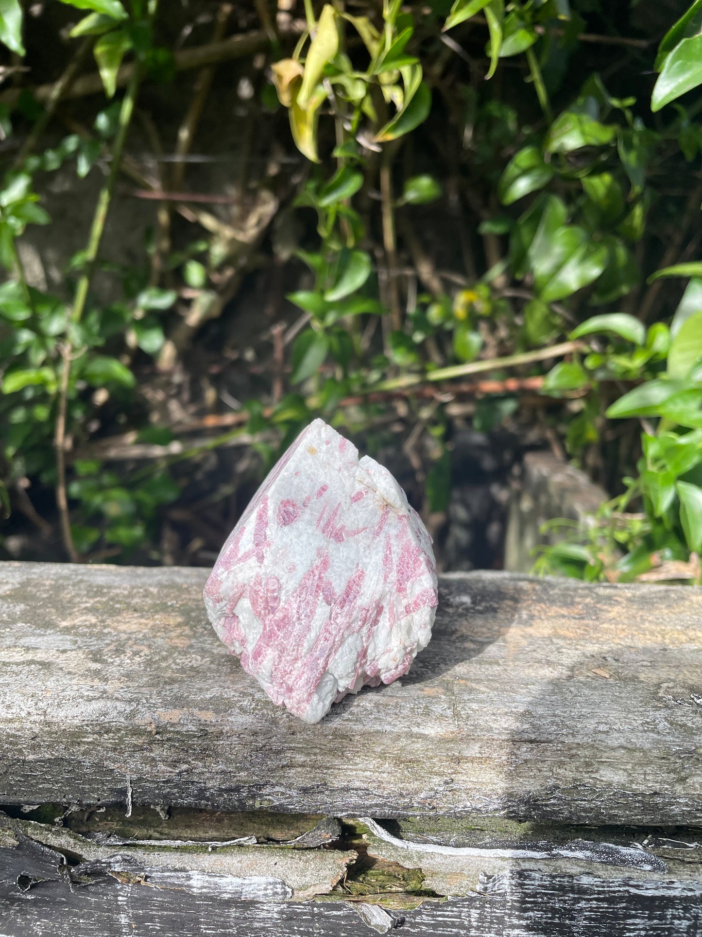 Pink Tourmaline Semi Polished Point