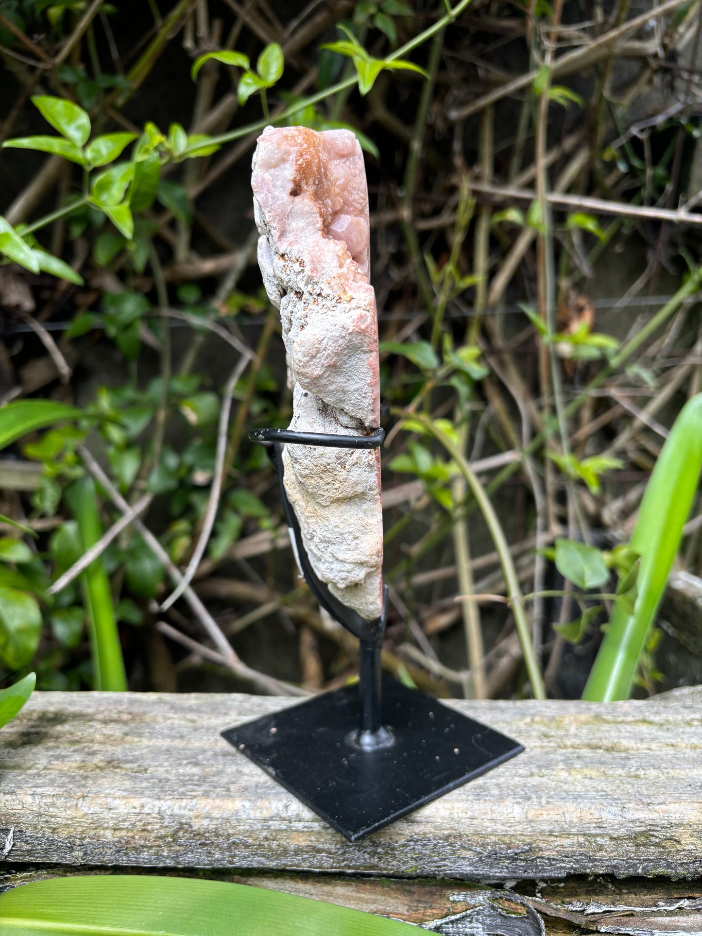 Pink Amethyst Slab On Stand