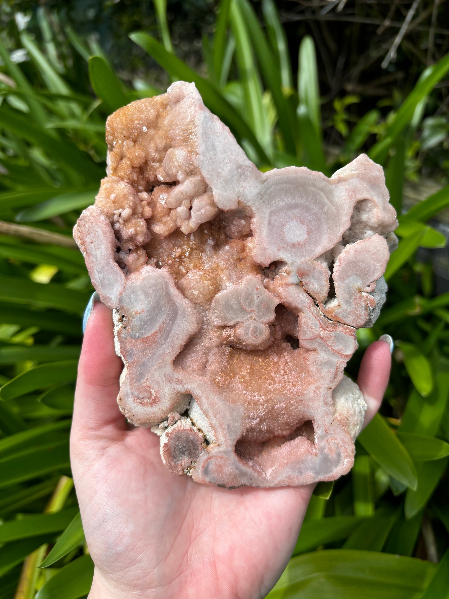 Pink Amethyst Slab On Stand