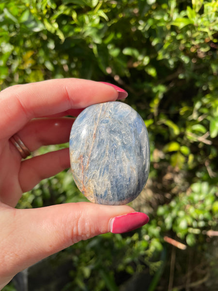 Blue Kyanite & Quartz Palm Stone B