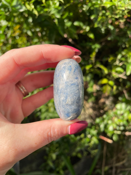 Blue Kyanite & Quartz Palm Stone B