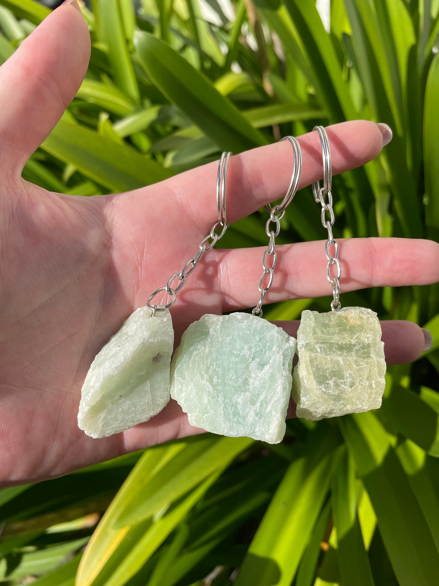 Aquamarine Rough Crystal Keyring