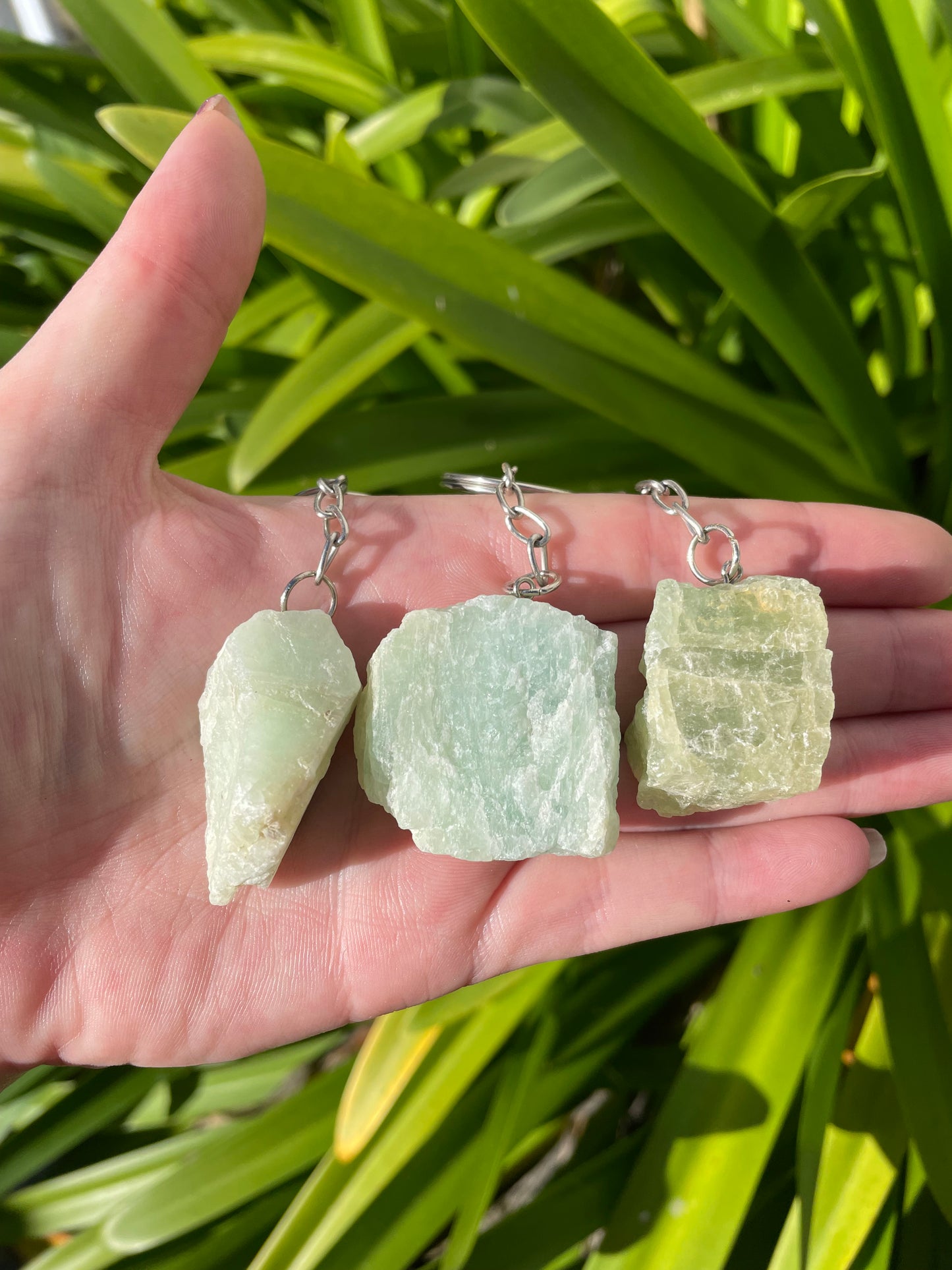 Aquamarine Rough Crystal Keyring