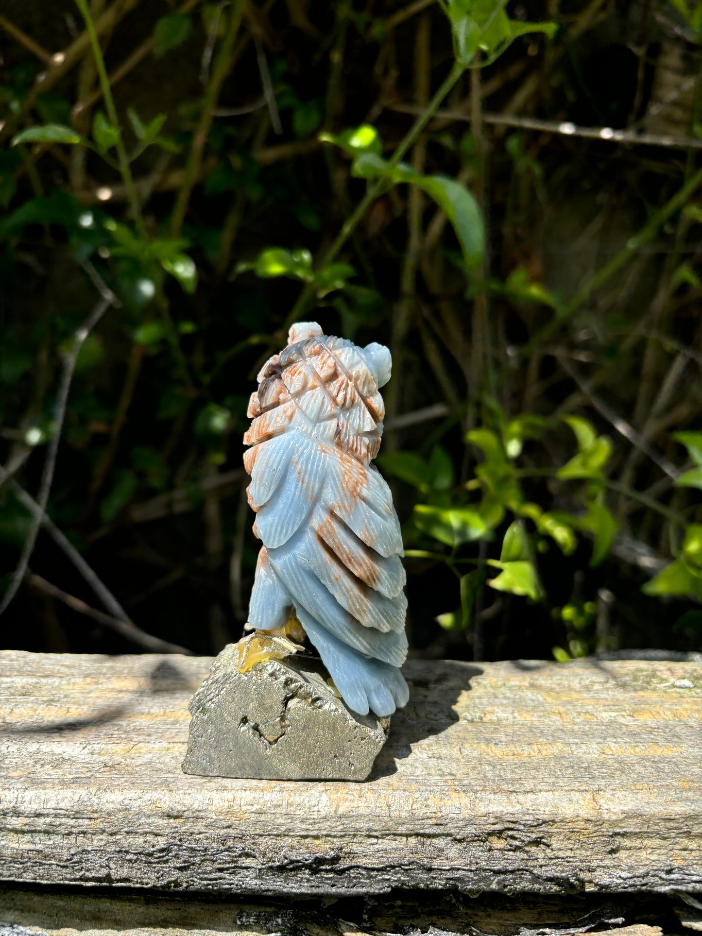 Angelite & Pyrite Owl