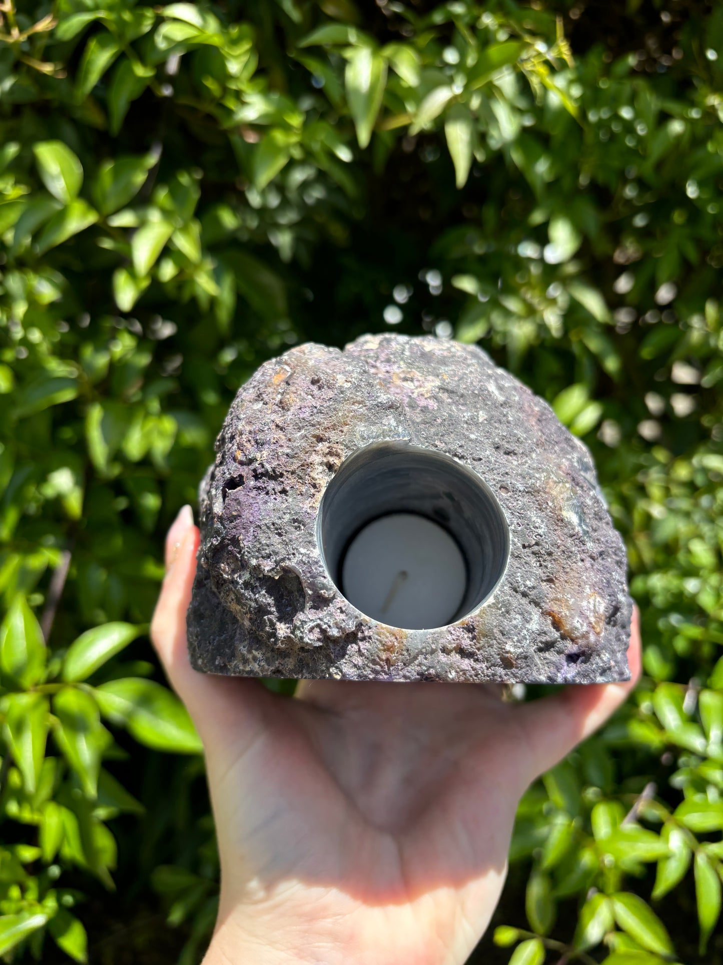 Purple Agate Geode Candle Holder B 1.6kgs