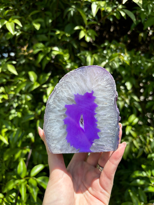 Purple Agate Geode Candle Holder C