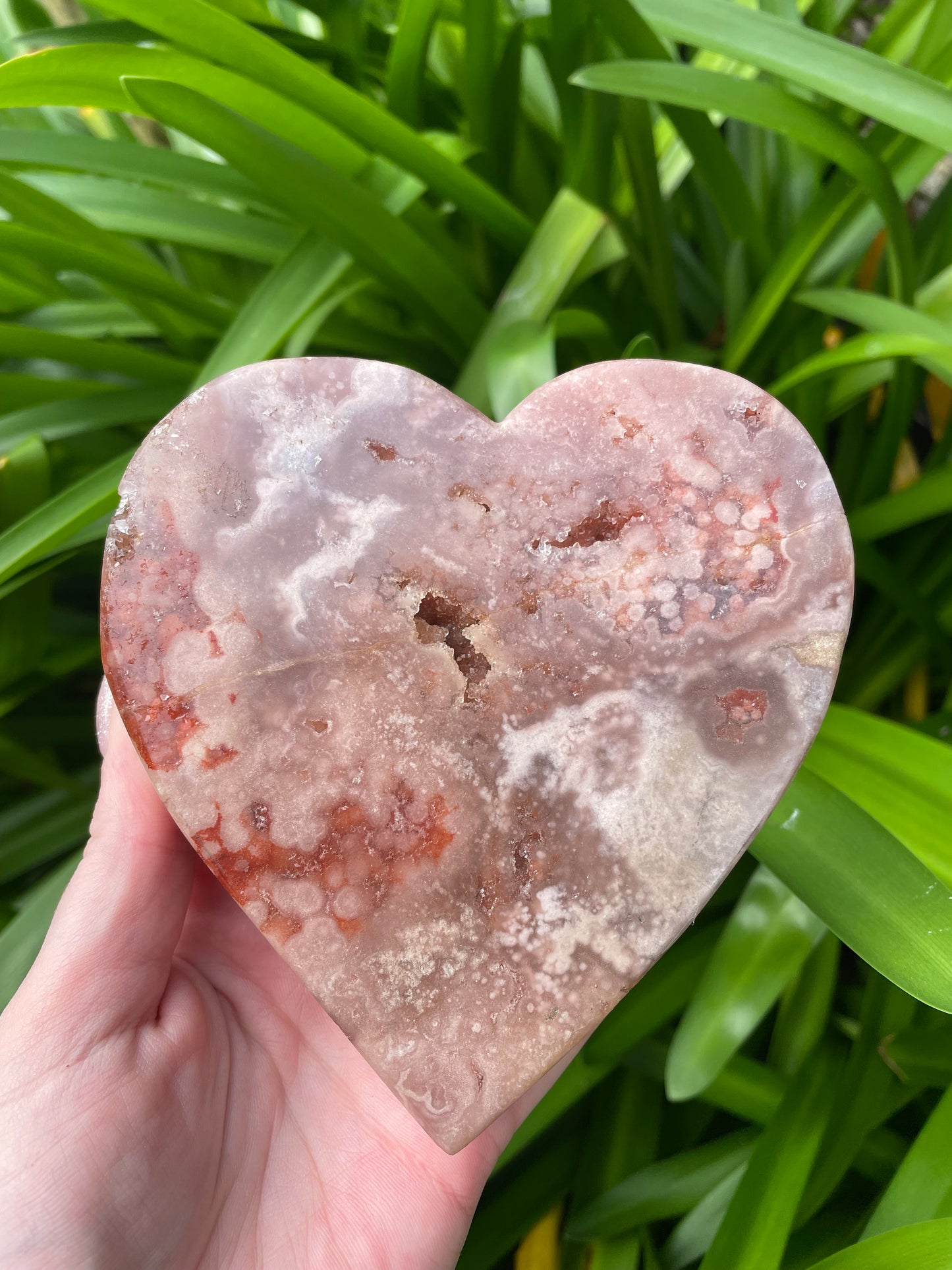 Pink Amethyst Heart on Stand