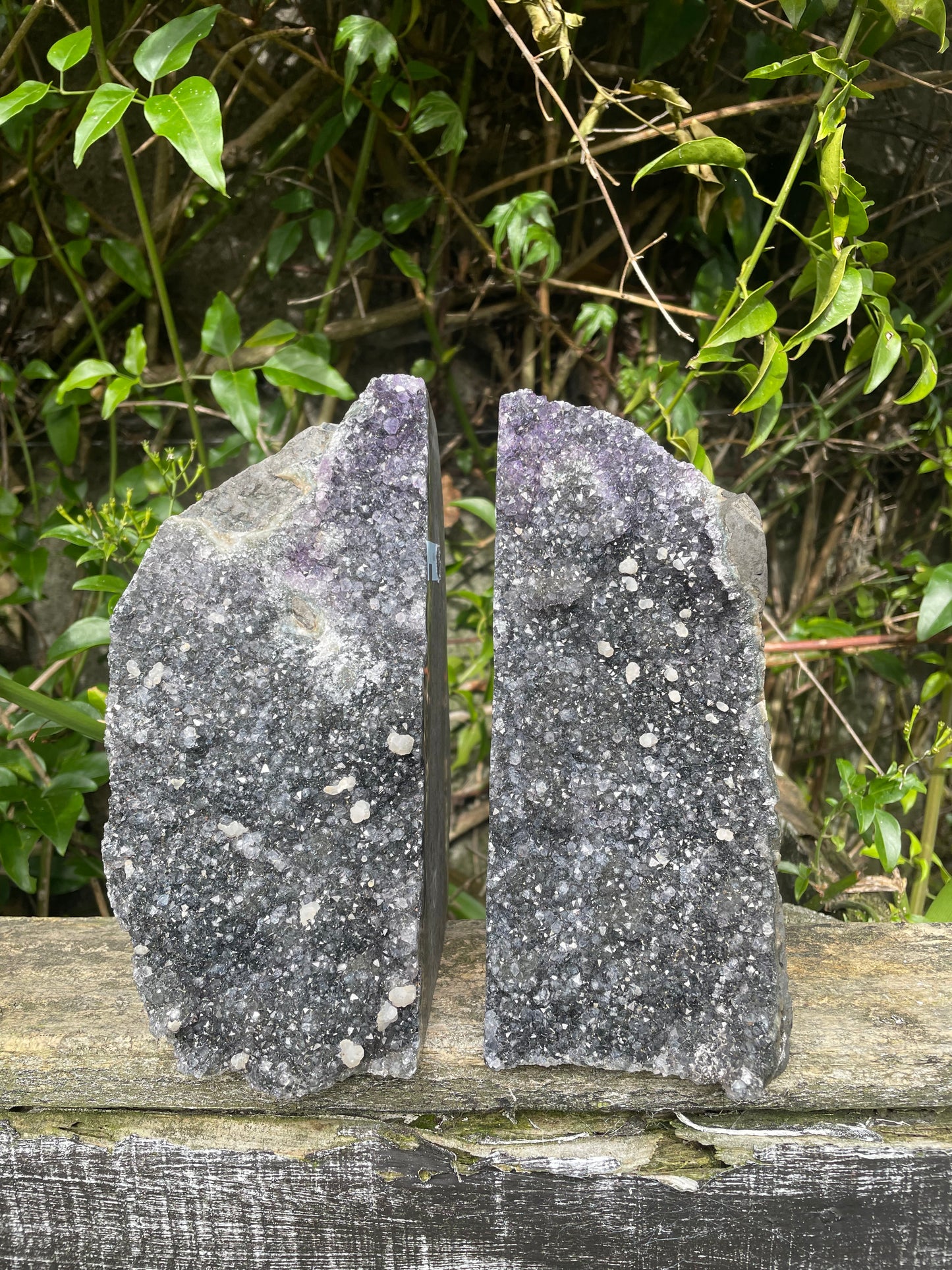 Black & Purple Amethyst Bookends 4.7kgs