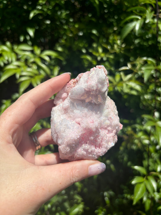 Pink Aura Quartz Cluster A