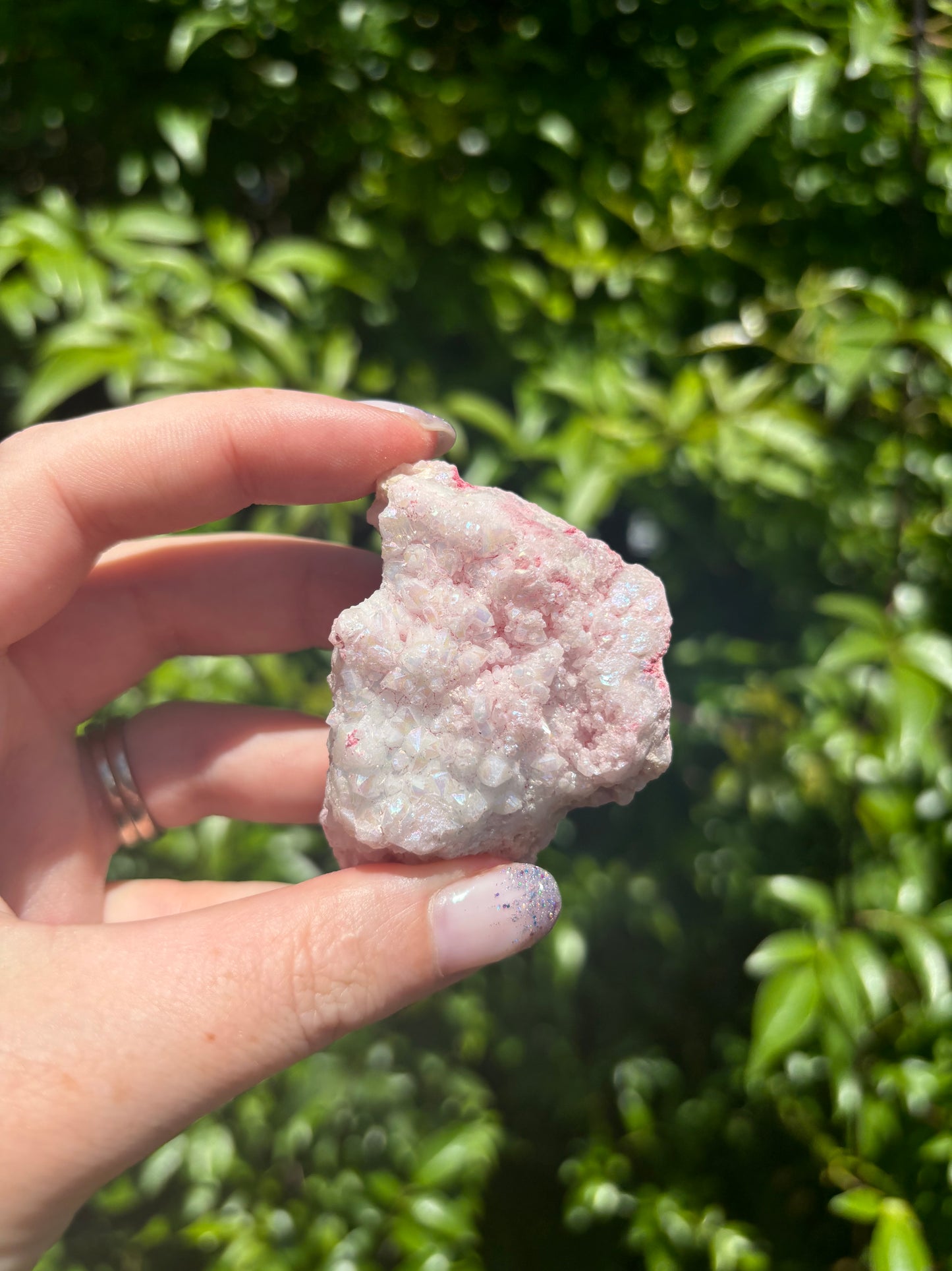 Pink Aura Quartz Cluster C